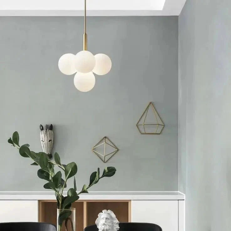 Modern Frosted Glass Chandelier Adjustable LED Ceiling Light