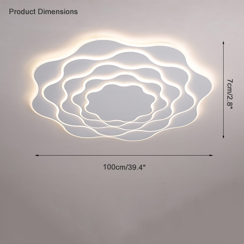 Large White Flower Ceiling Light with Remote Control