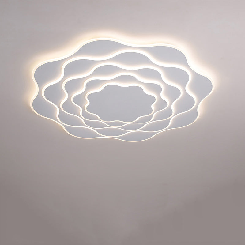 Large White Flower Ceiling Light with Remote Control