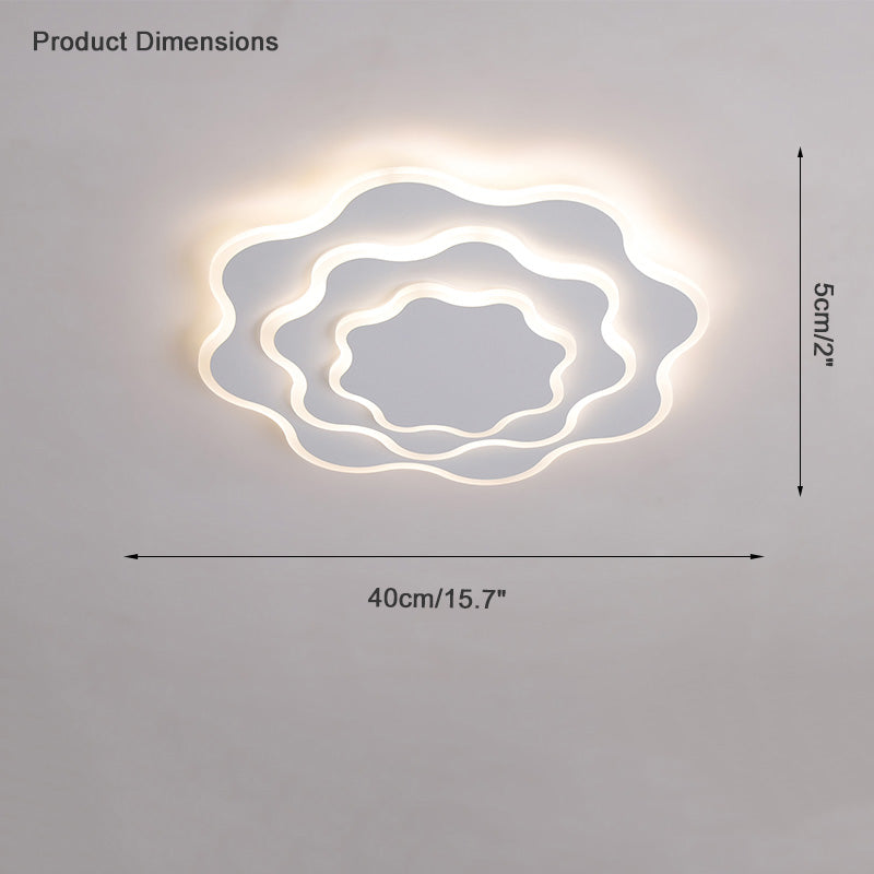 Large White Flower Ceiling Light with Remote Control