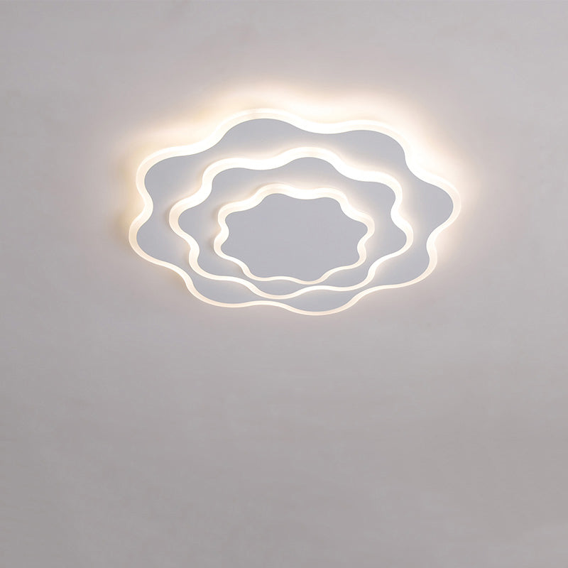 Large White Flower Ceiling Light with Remote Control