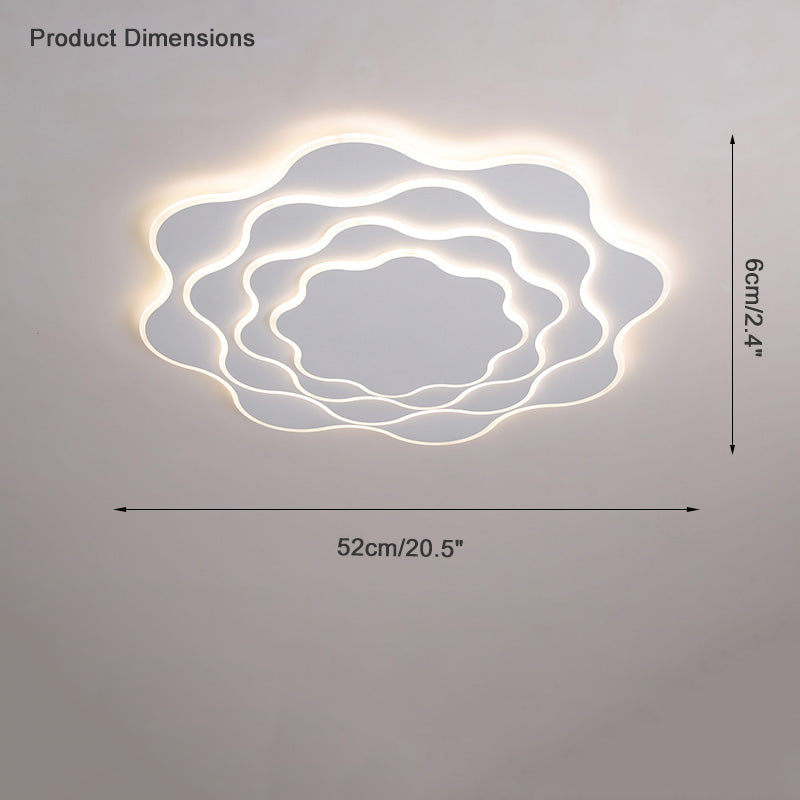 Large White Flower Ceiling Light with Remote Control