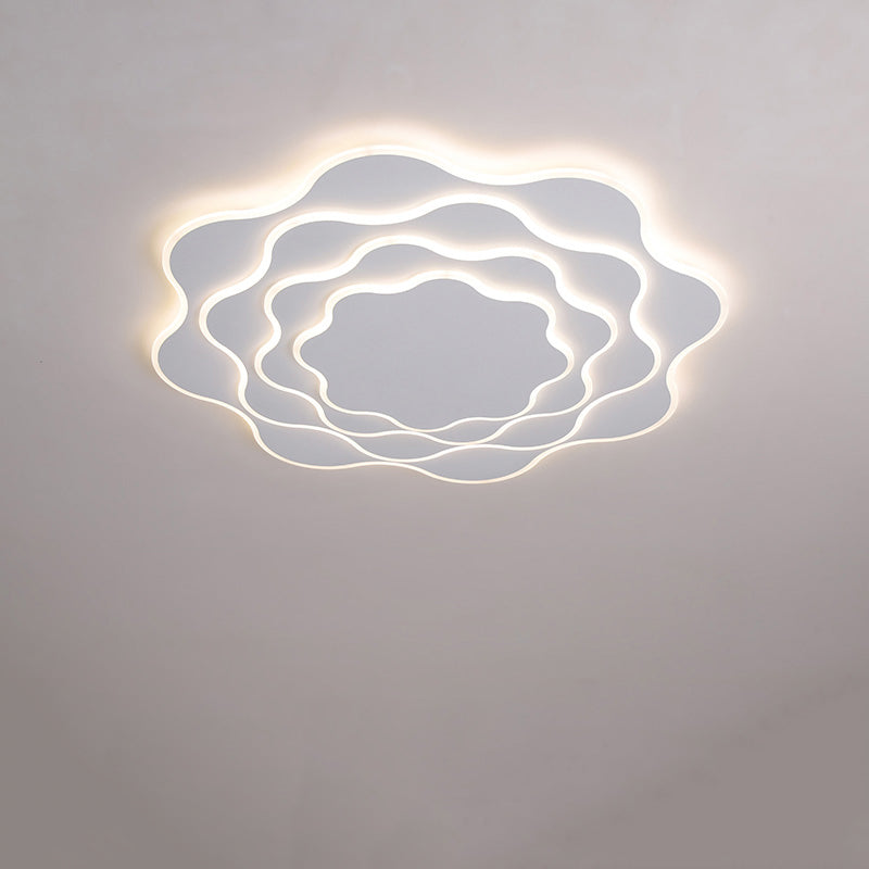 Large White Flower Ceiling Light with Remote Control