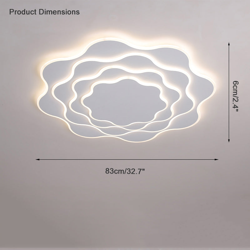 Large White Flower Ceiling Light with Remote Control