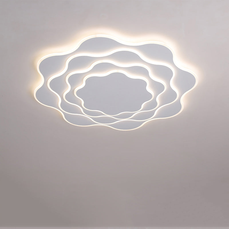Large White Flower Ceiling Light with Remote Control
