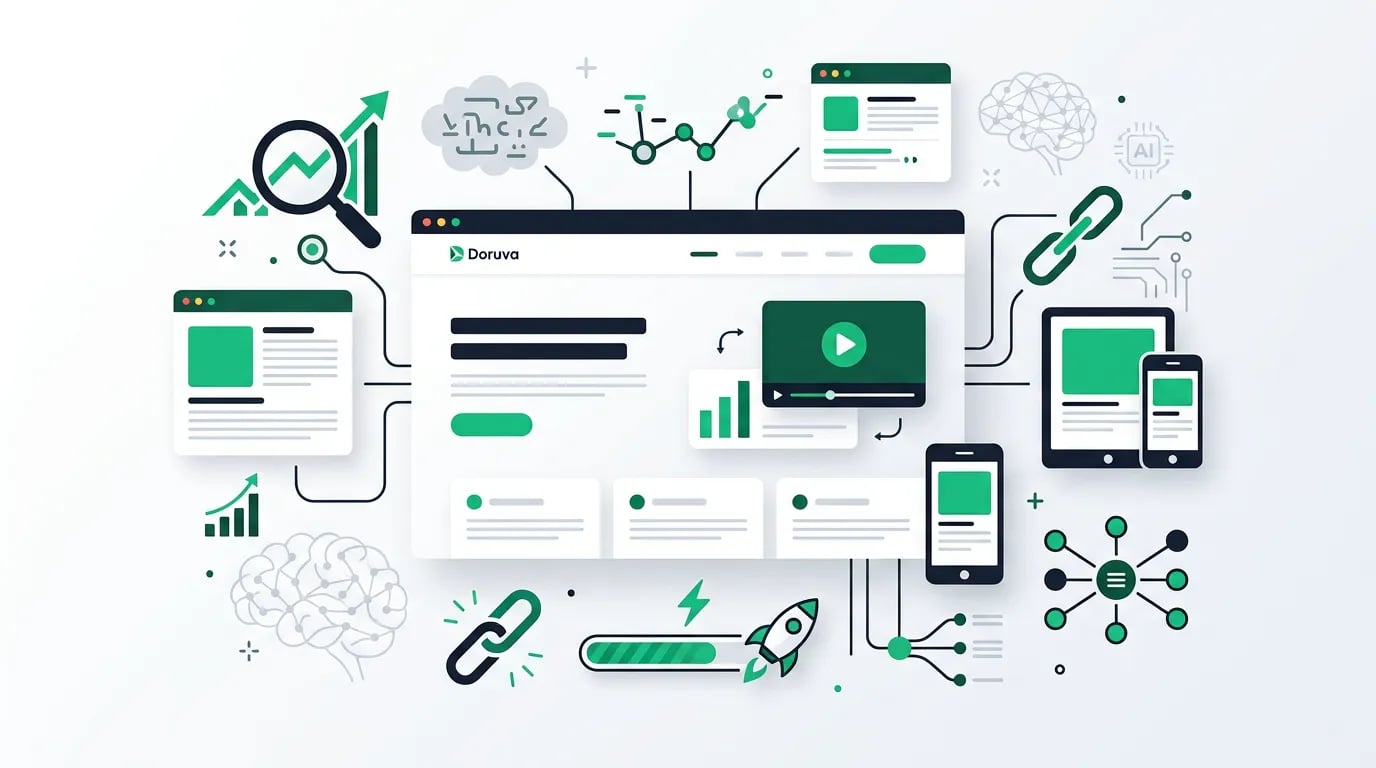 SEO, web design and AI visibility elements for Google search visibility