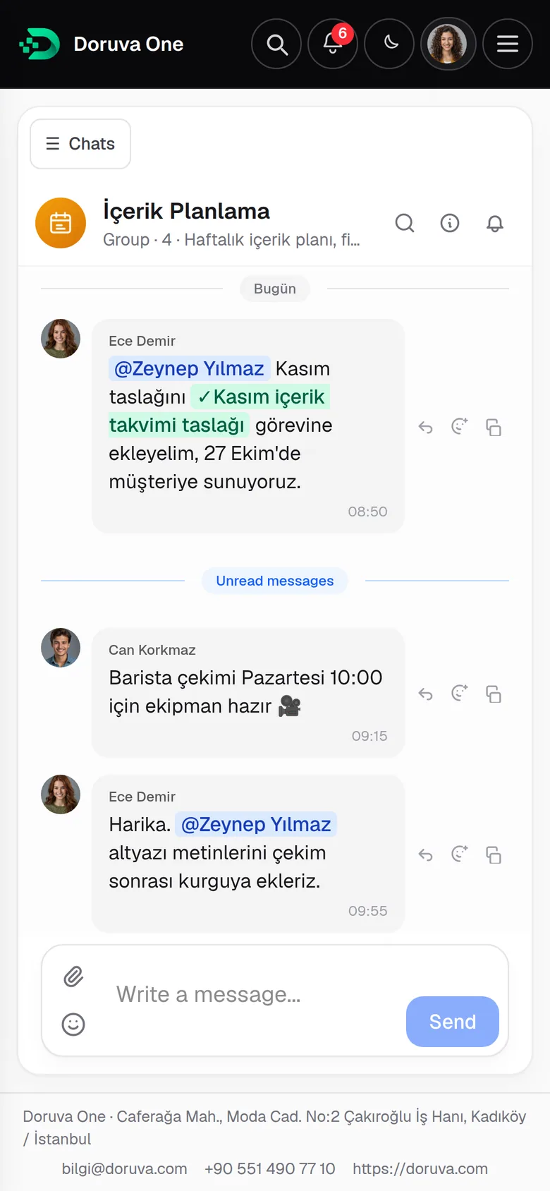 Content planning group chat on a phone