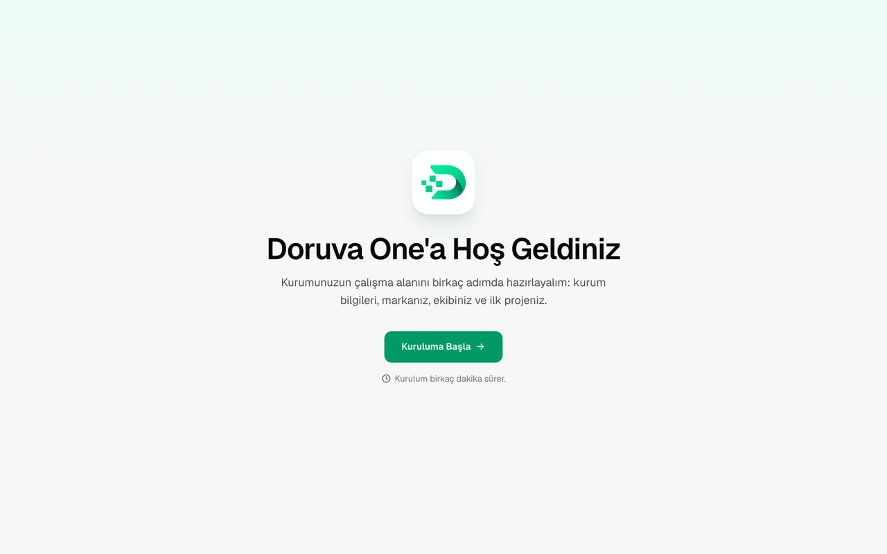 Setup wizard welcome screen