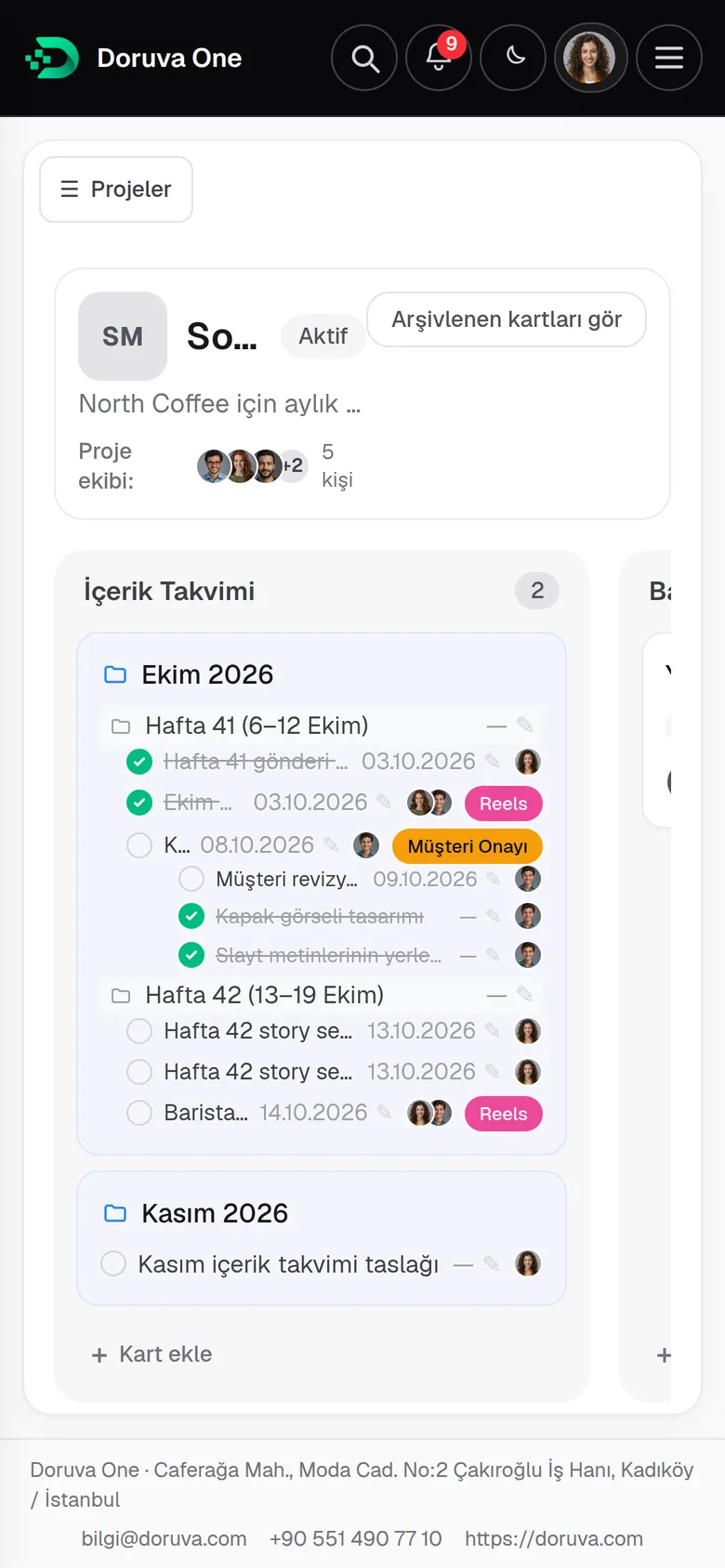 Telefonda görev detayı ve işlem notları