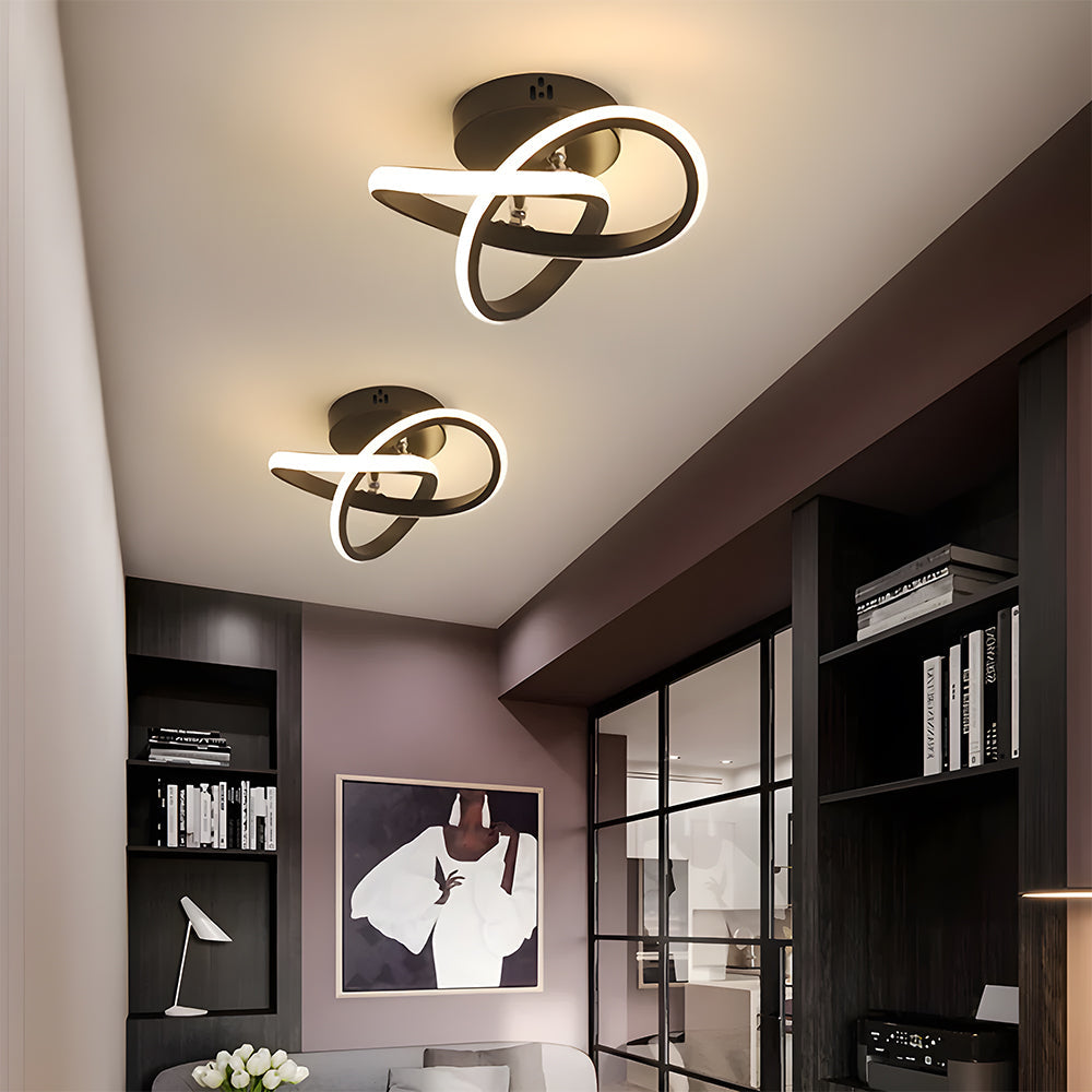 Modern White LED Ceiling Light with Iron and Acrylic Design