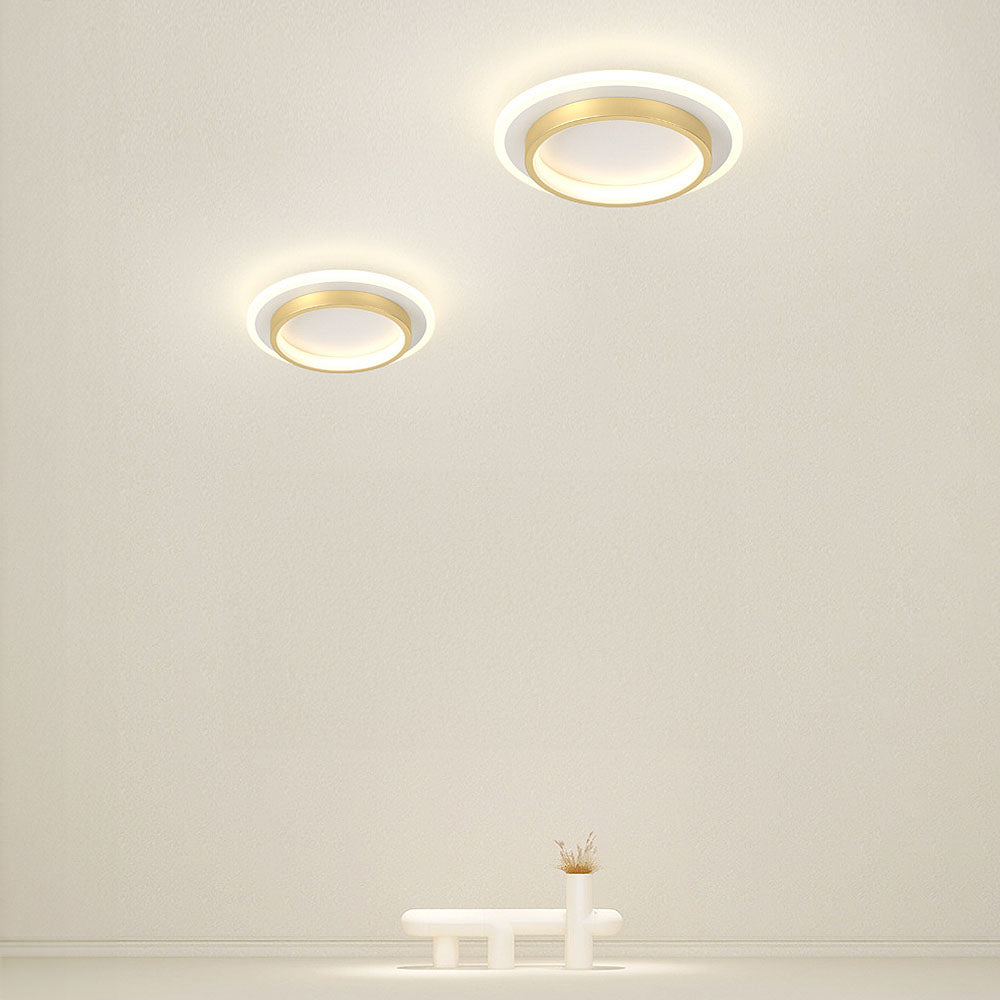 Modern Round LED Ceiling Light with Metal and Acrylic Design
