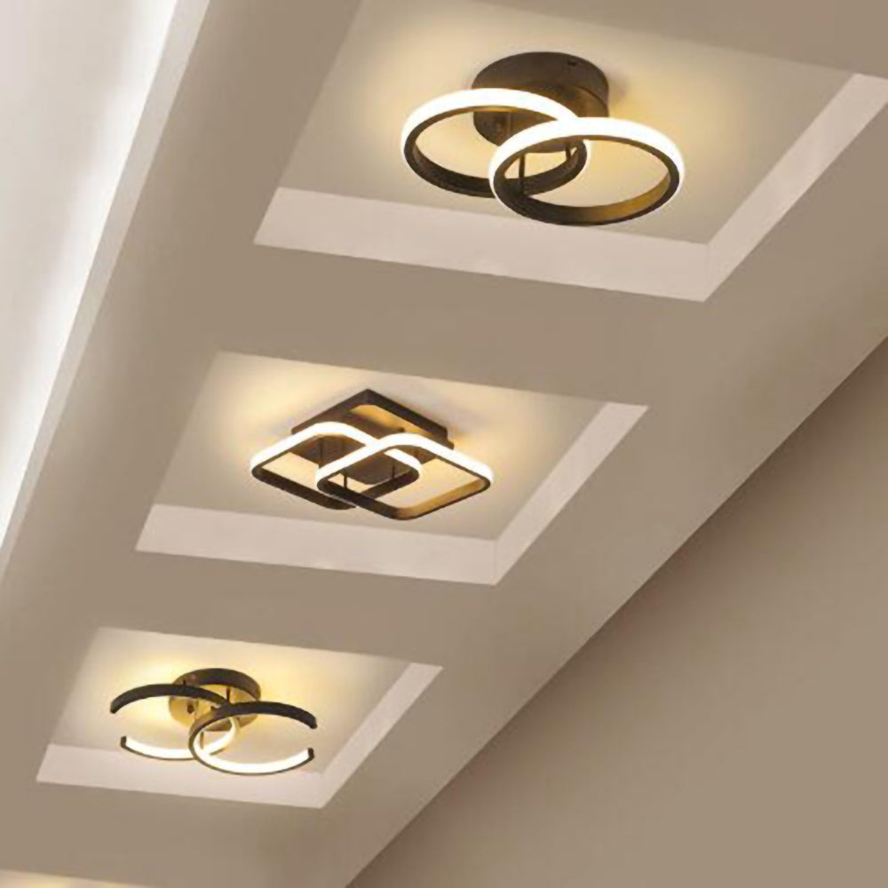 Modern White LED Ceiling Light with Iron and Acrylic Design