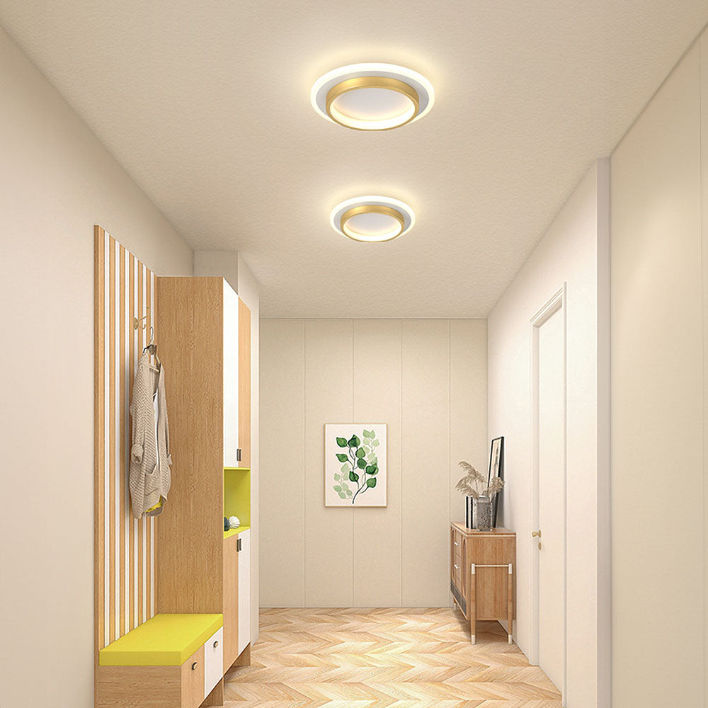Modern Round LED Ceiling Light with Metal and Acrylic Design