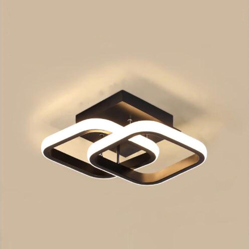 Modern White LED Ceiling Light with Iron and Acrylic Design