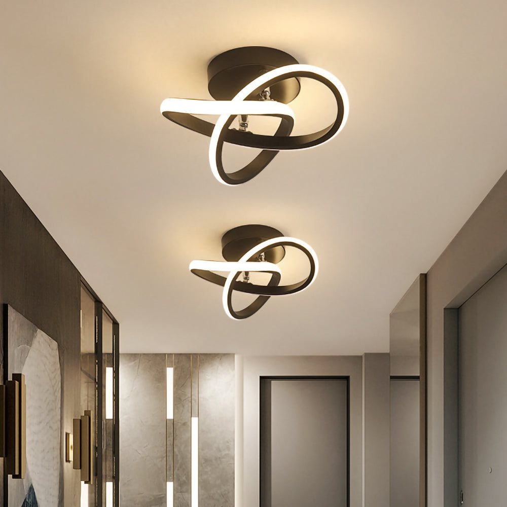 Modern White LED Ceiling Light with Iron and Acrylic Design