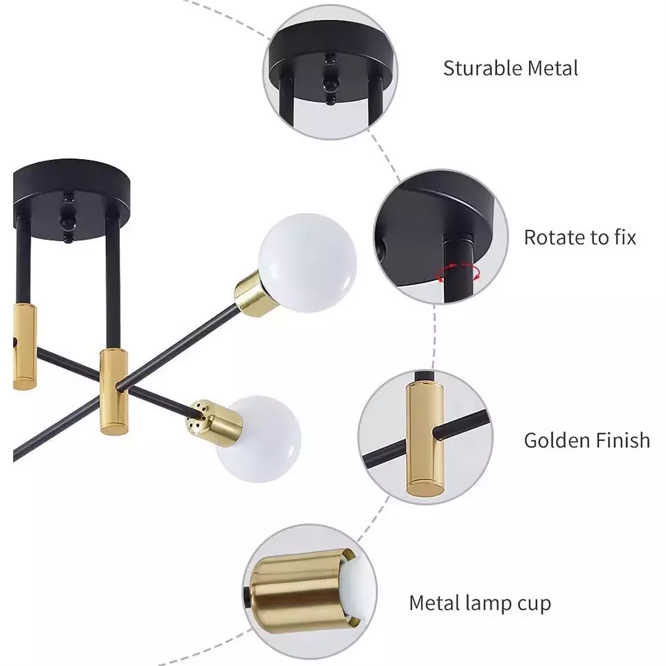 Nordic Black Modern Ceiling Light