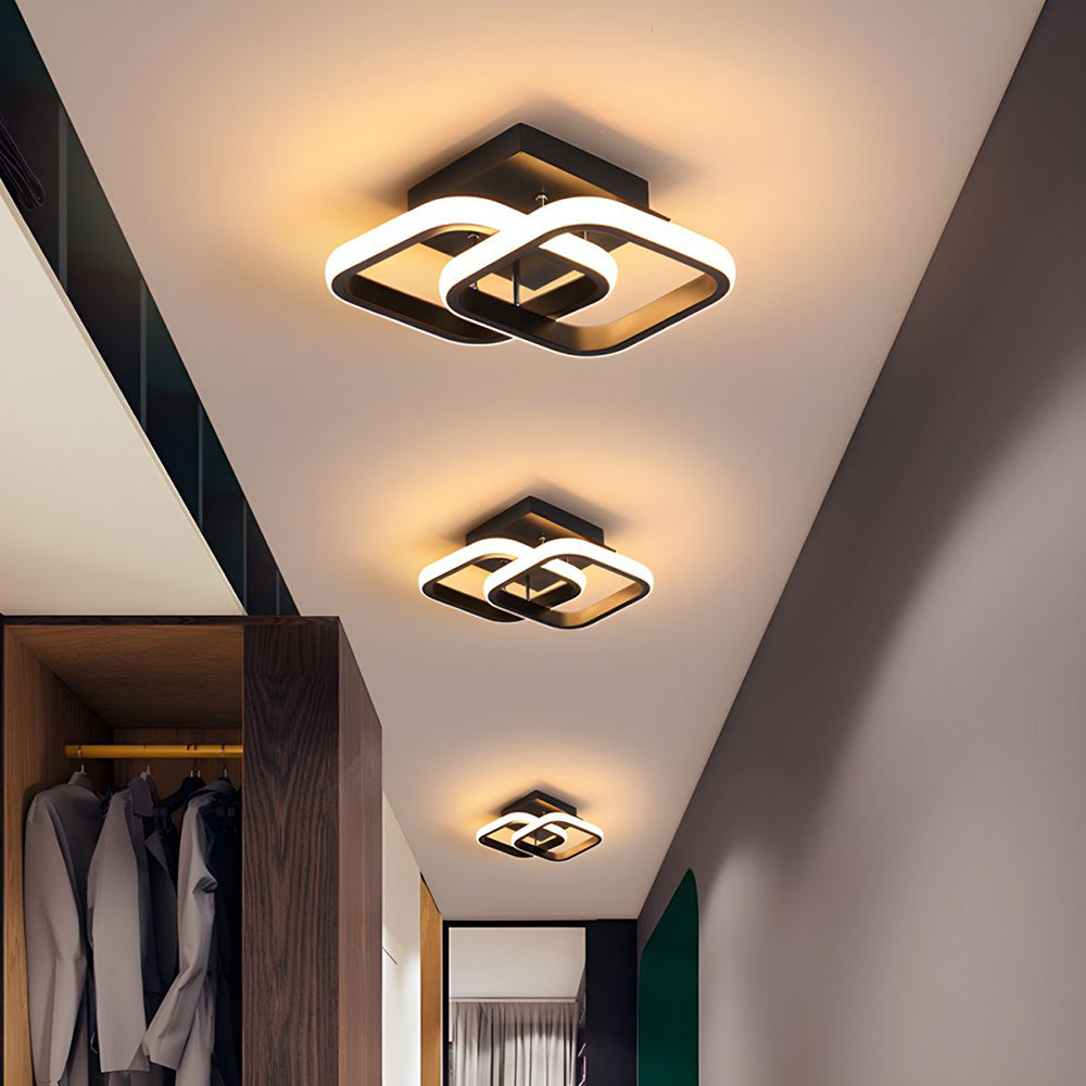 Modern White LED Ceiling Light with Iron and Acrylic Design