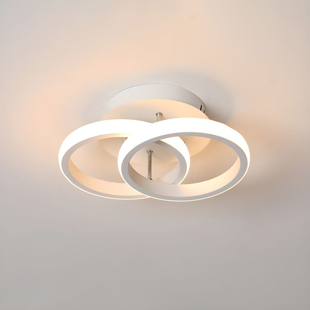 Modern White LED Ceiling Light with Iron and Acrylic Design