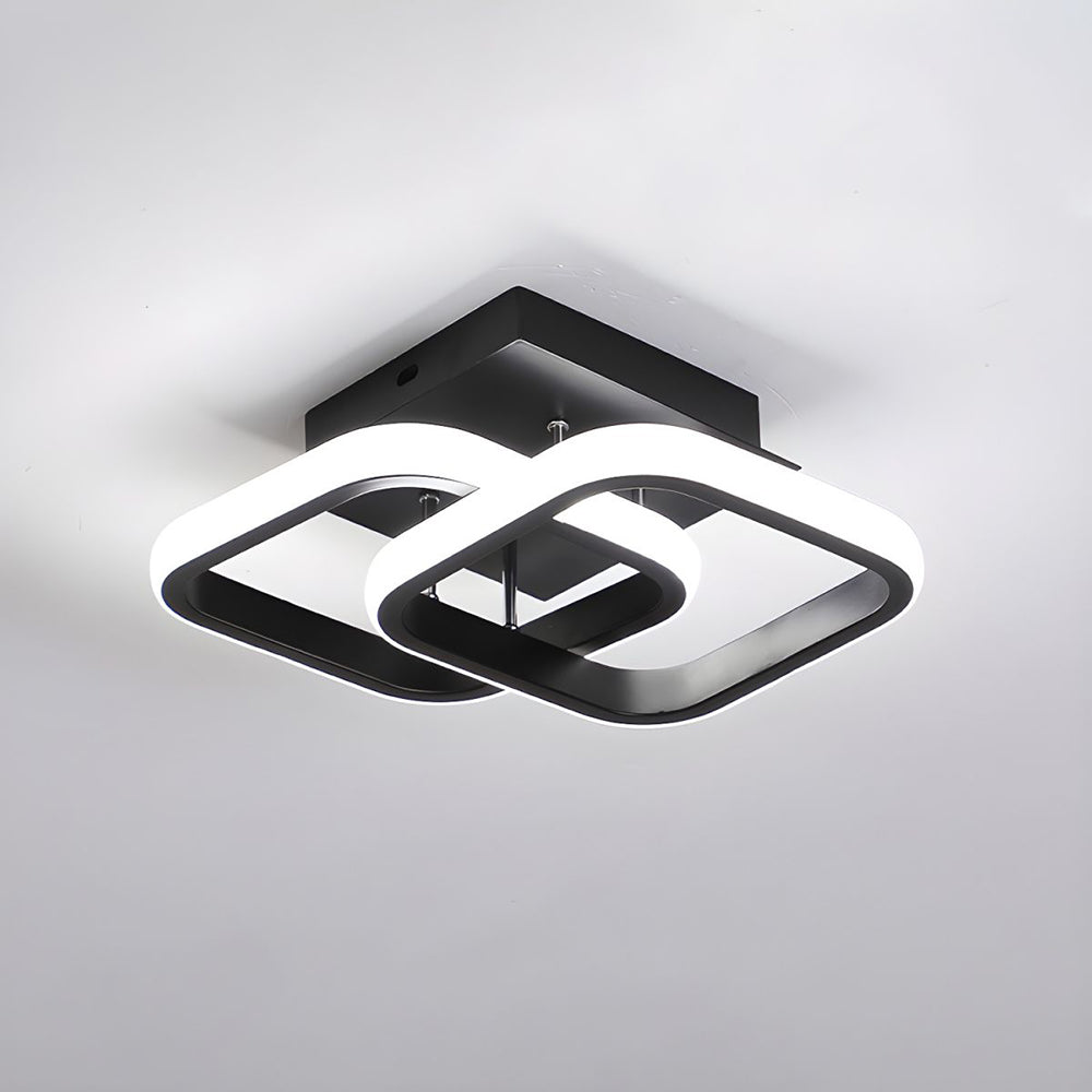Modern White LED Ceiling Light with Iron and Acrylic Design