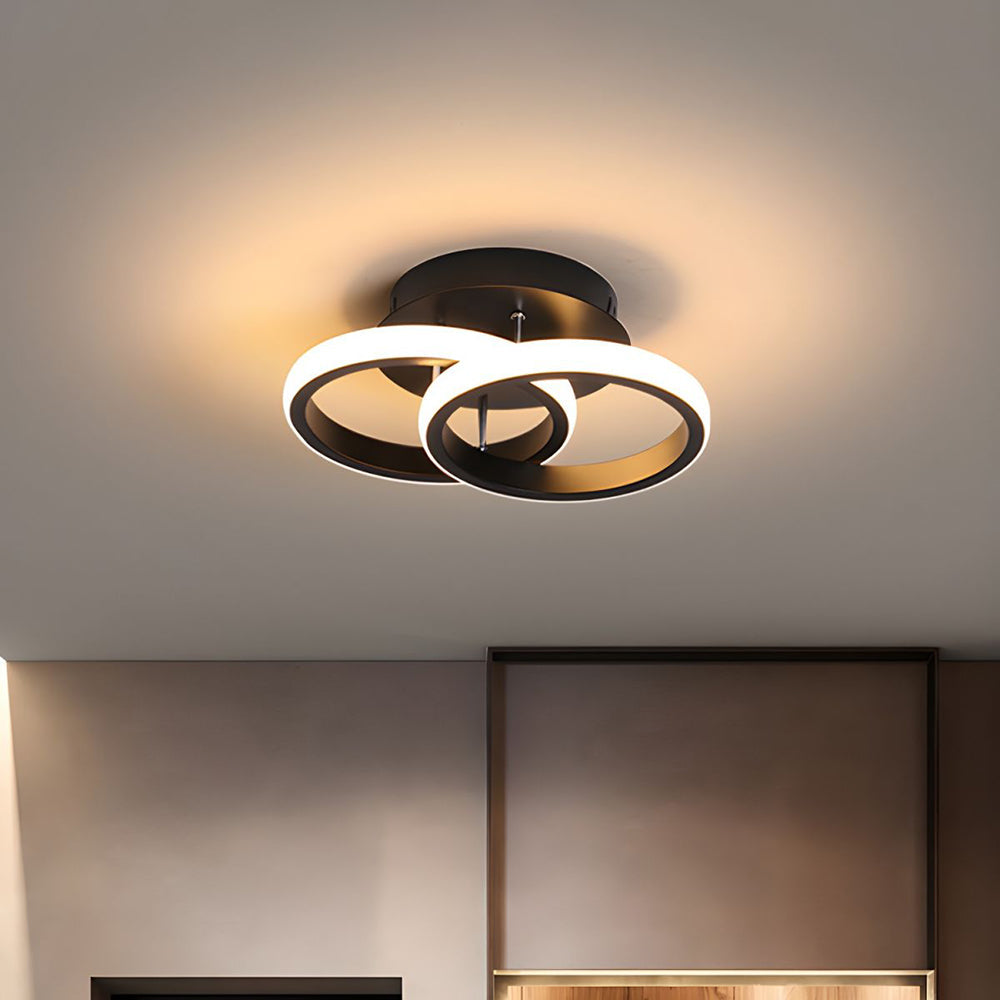 Modern White LED Ceiling Light with Iron and Acrylic Design