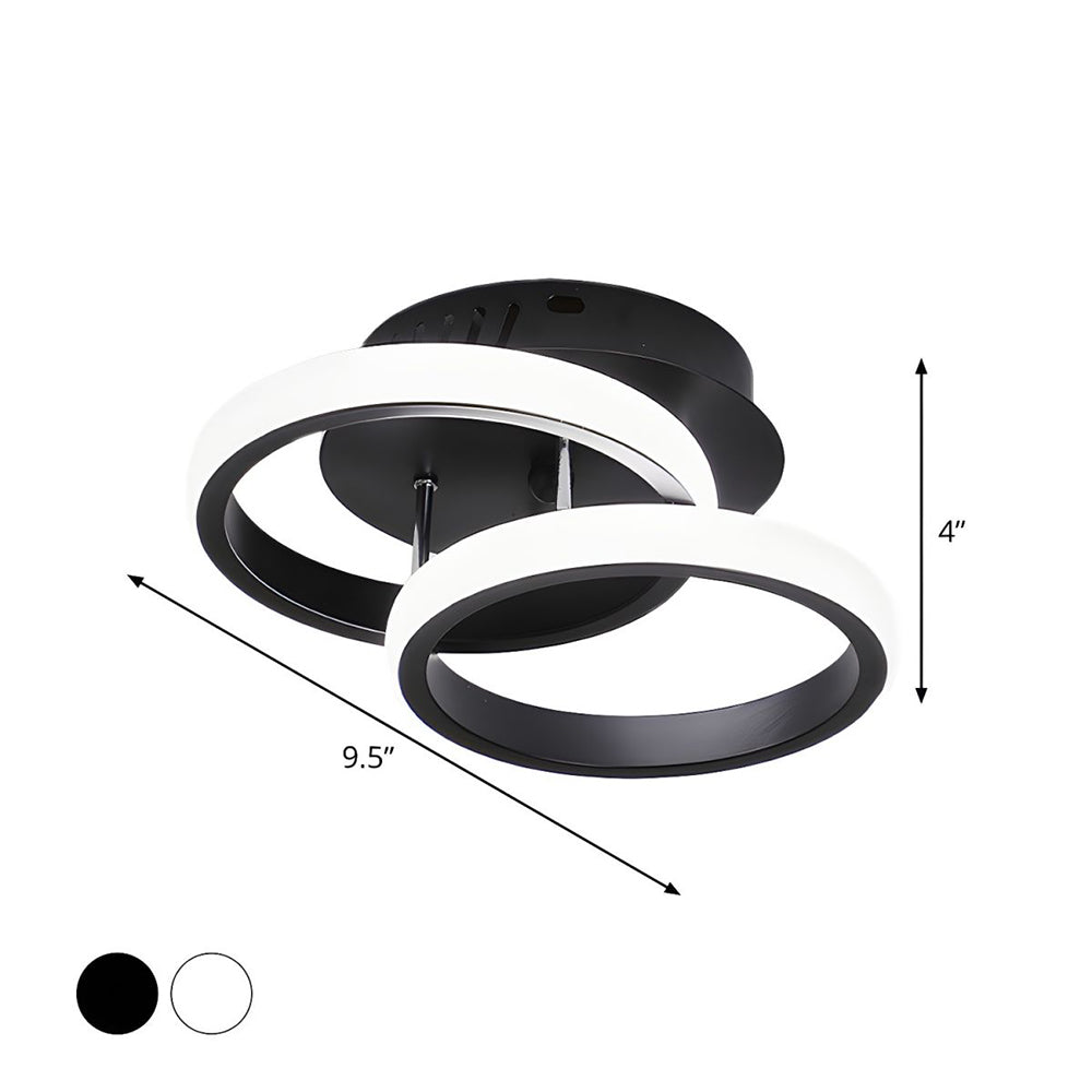 Modern White LED Ceiling Light with Iron and Acrylic Design