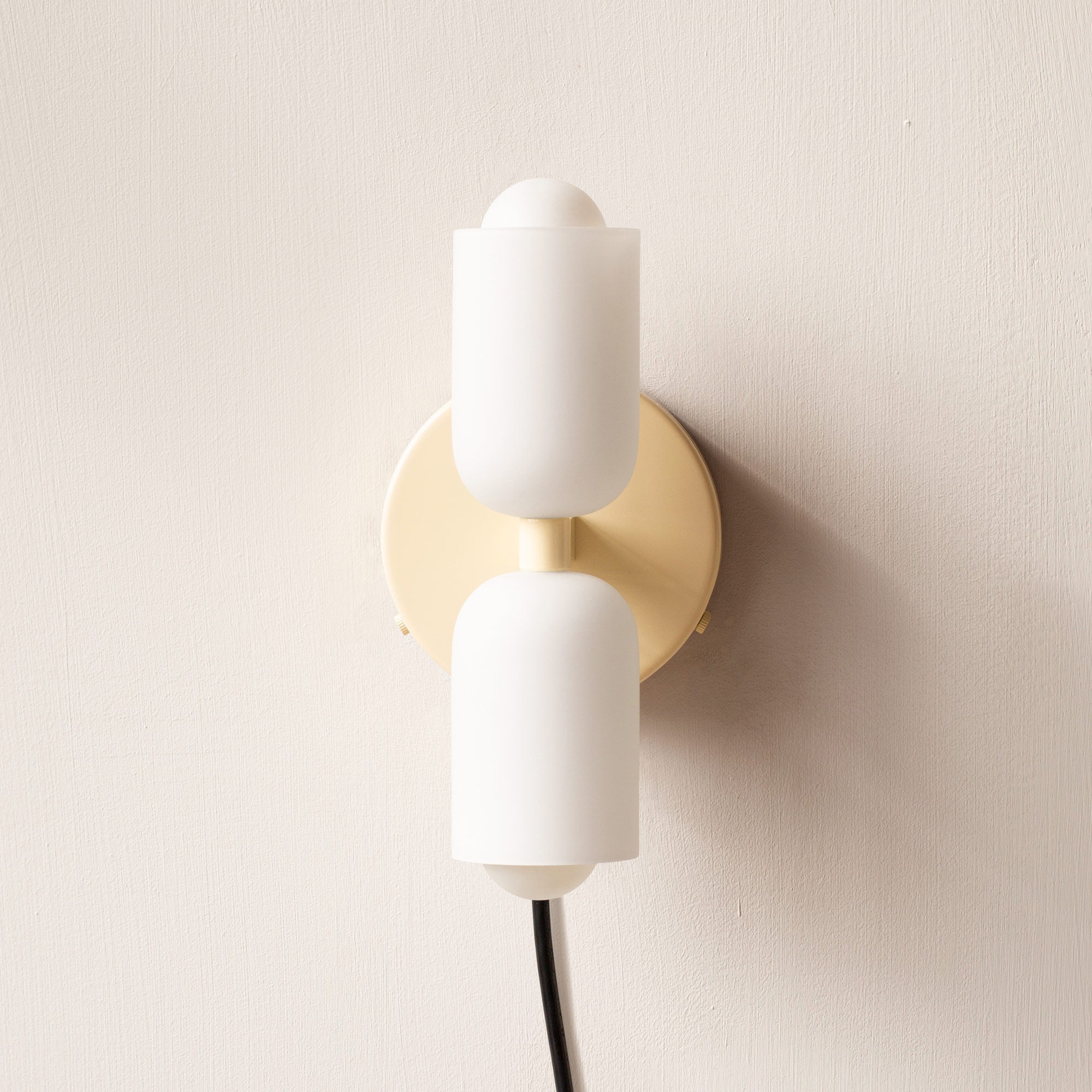 Modern Cream Double Head Wall Light – E14 LED Indoor Sconce