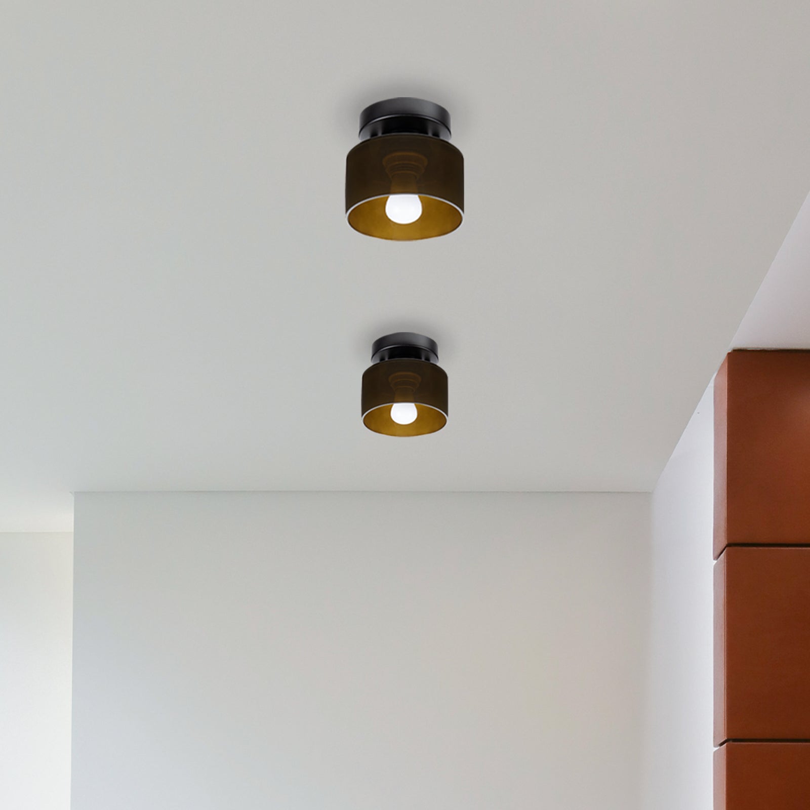 Bauhaus Glass Flush Mount Ceiling Light – Minimalist Small Fixture