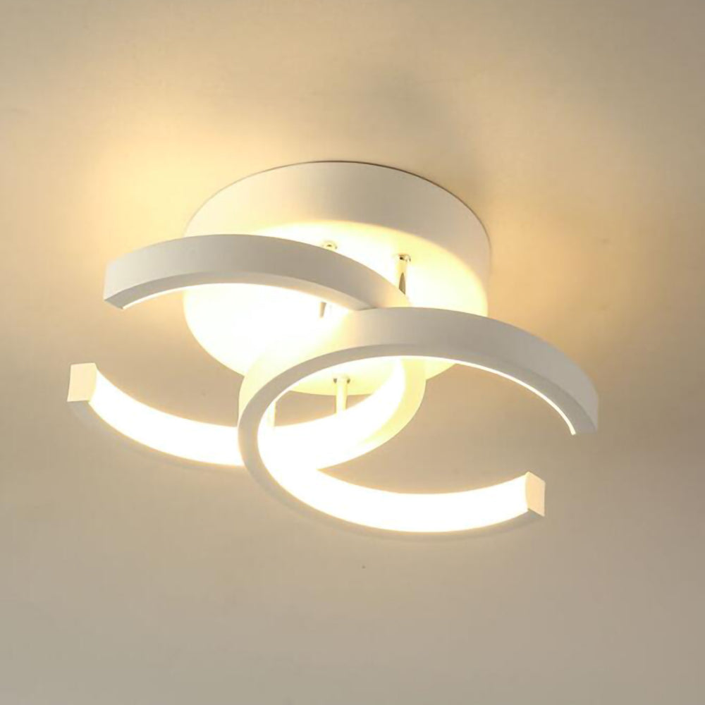 Modern White LED Ceiling Light with Iron and Acrylic Design