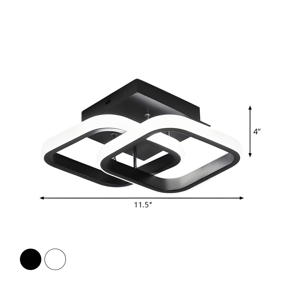 Modern White LED Ceiling Light with Iron and Acrylic Design