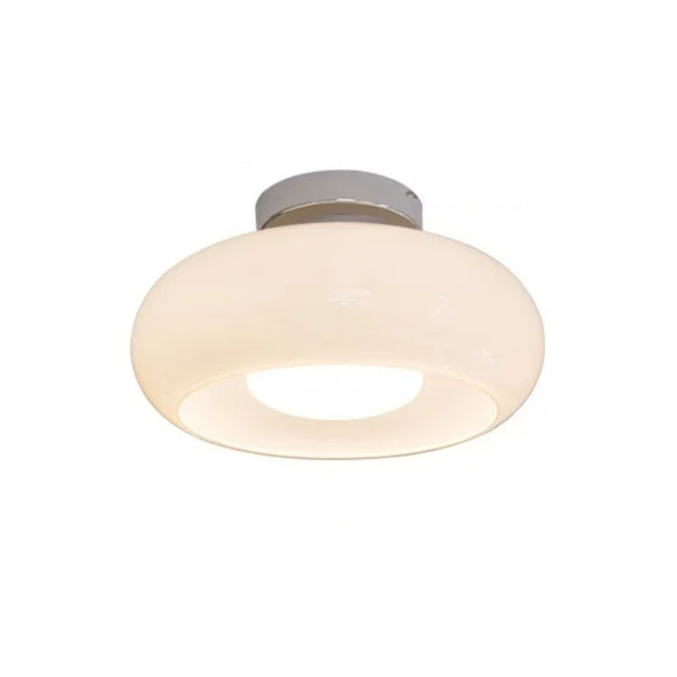 Amber Glass Round Ceiling Light Warm Retro Flush Mount