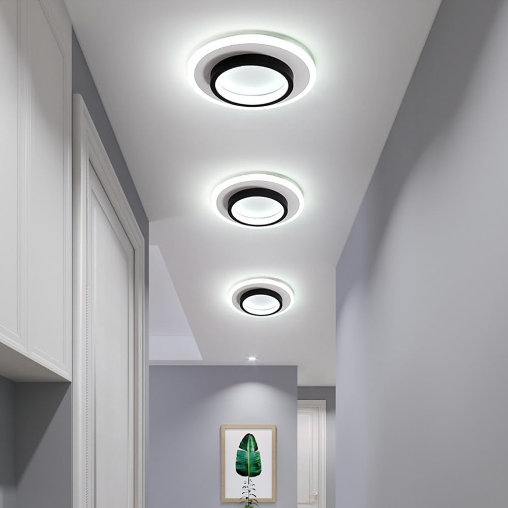 Modern Round LED Ceiling Light with Metal and Acrylic Design