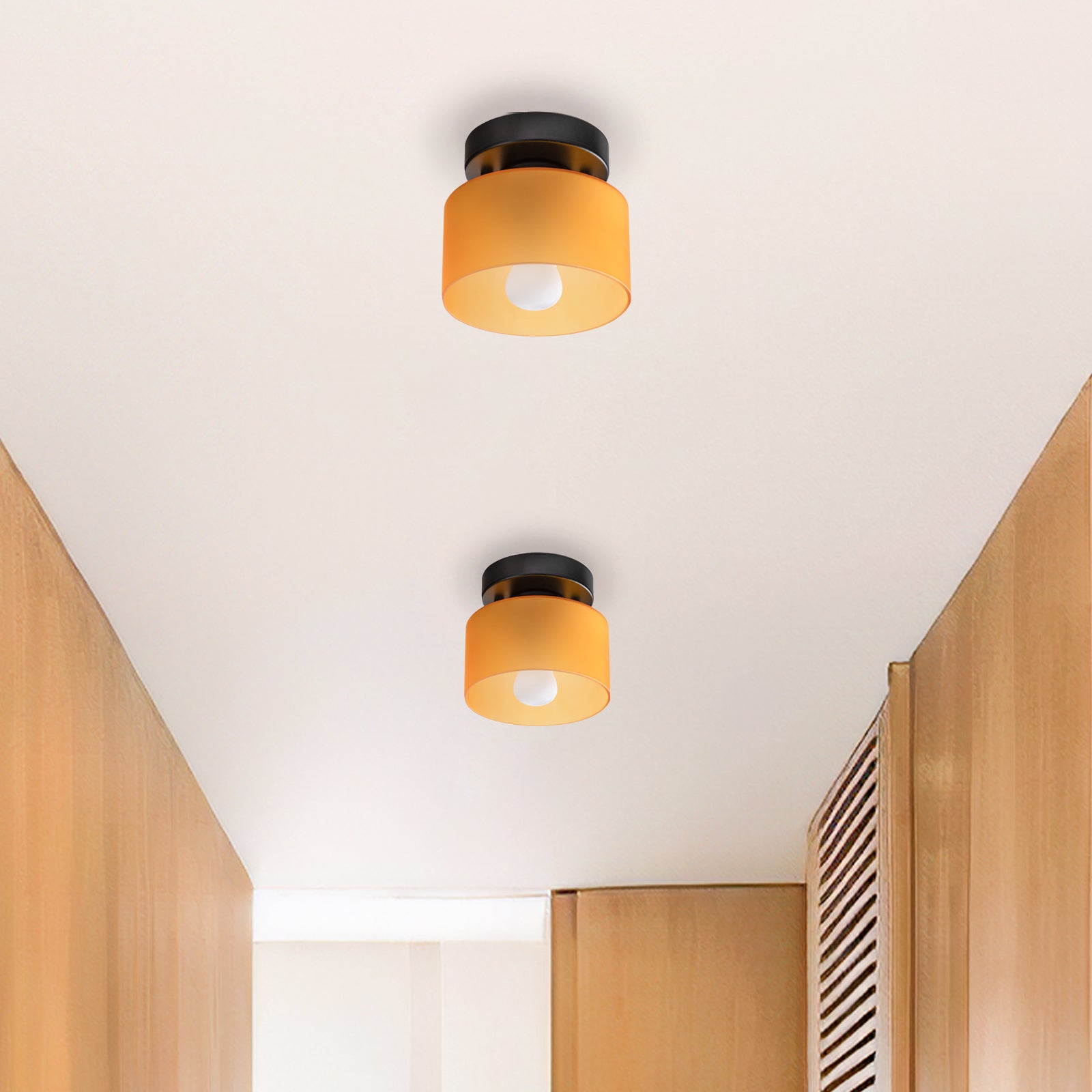 Bauhaus Glass Flush Mount Ceiling Light – Minimalist Small Fixture