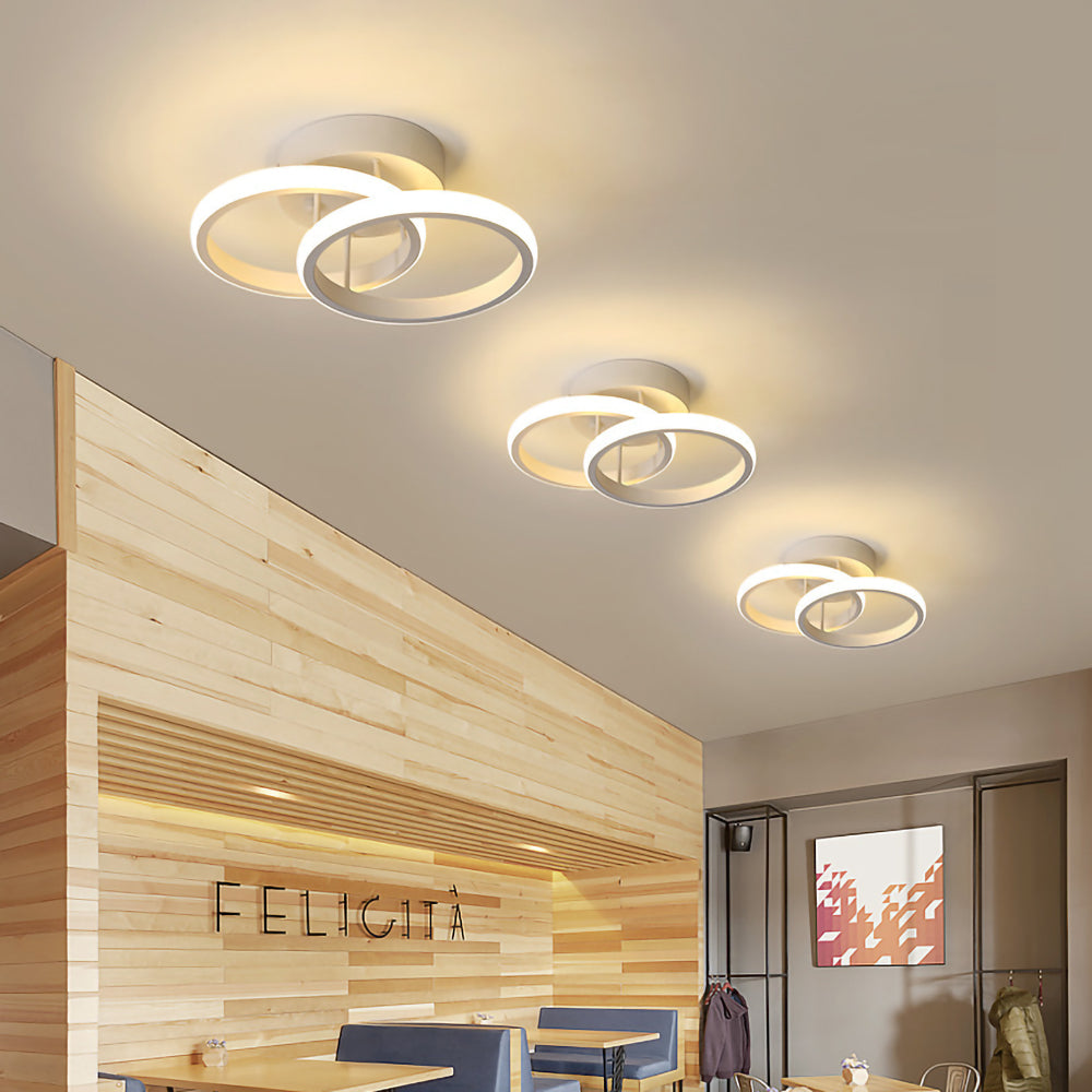 Modern White LED Ceiling Light with Iron and Acrylic Design