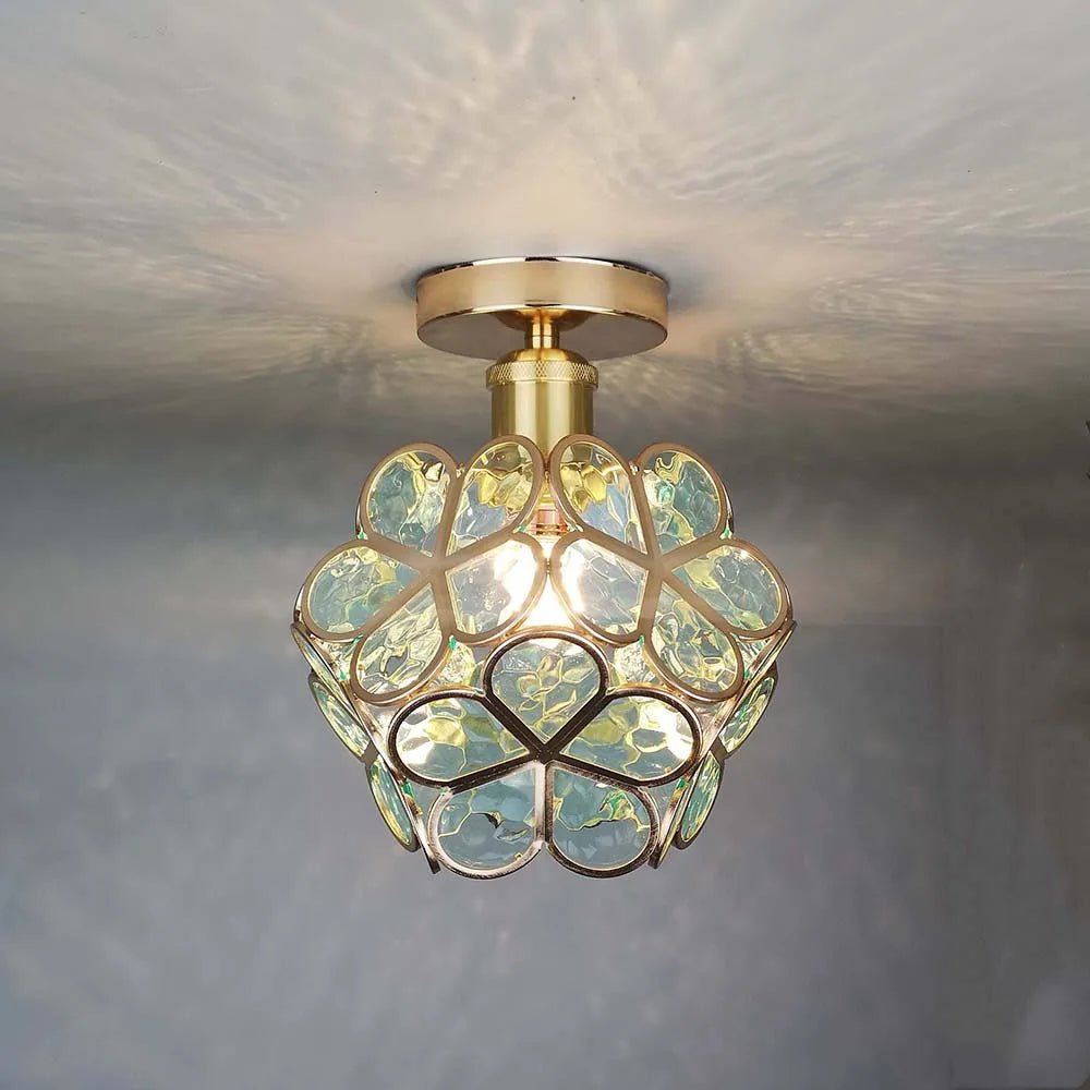 Glass Flower Style Ceiling Light Modern Hall Flush Mount