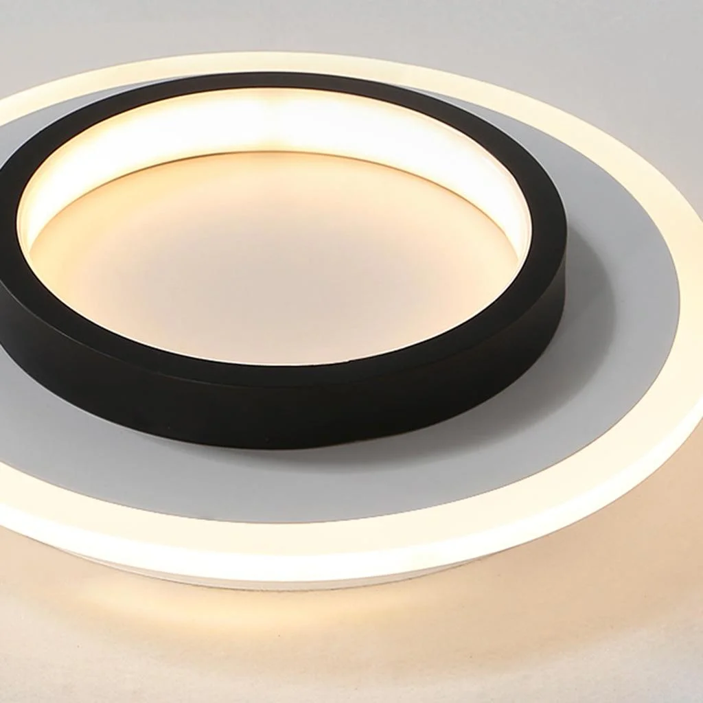 Modern Round LED Ceiling Light with Metal and Acrylic Design