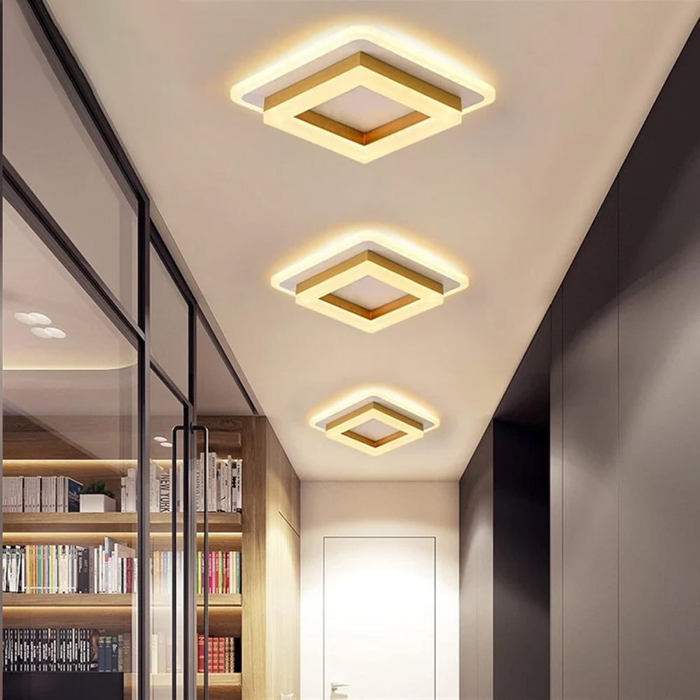 Modern Square LED Ceiling Light for Hallway and Bedroom