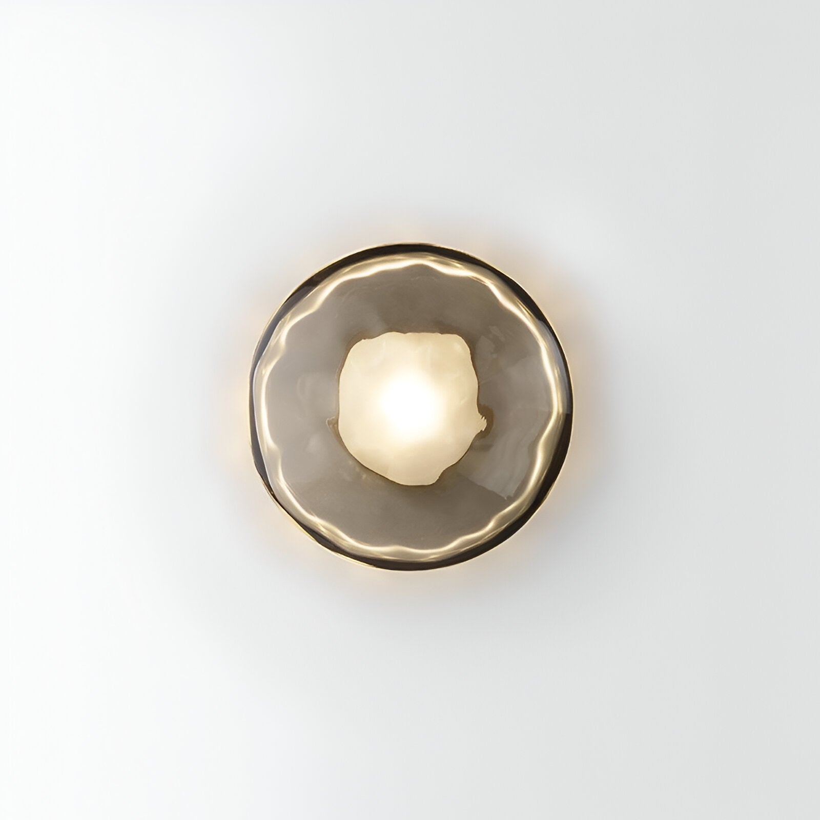 Nordic Ripple Glass Wall Light Modern Round Sconce