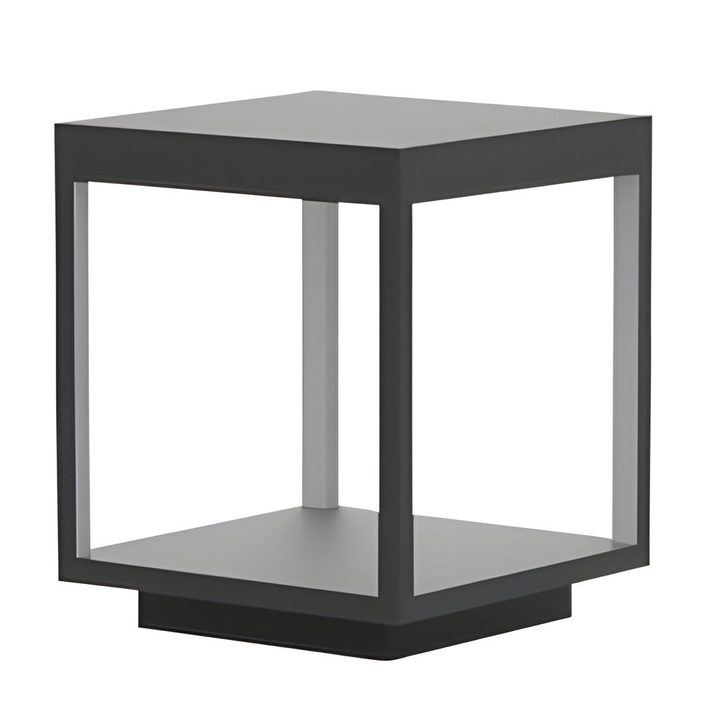 Square LED Solar Outdoor Post Light Modern Open Frame Design