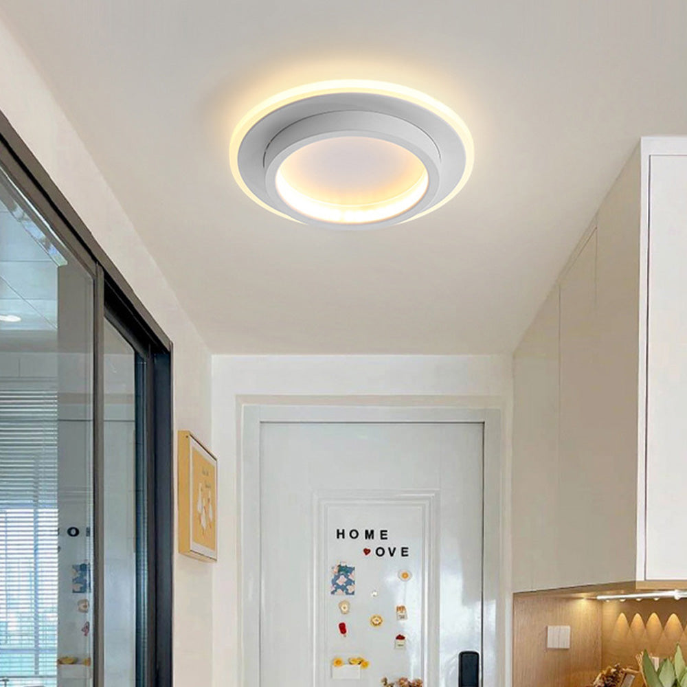 Modern Round LED Ceiling Light with Metal and Acrylic Design