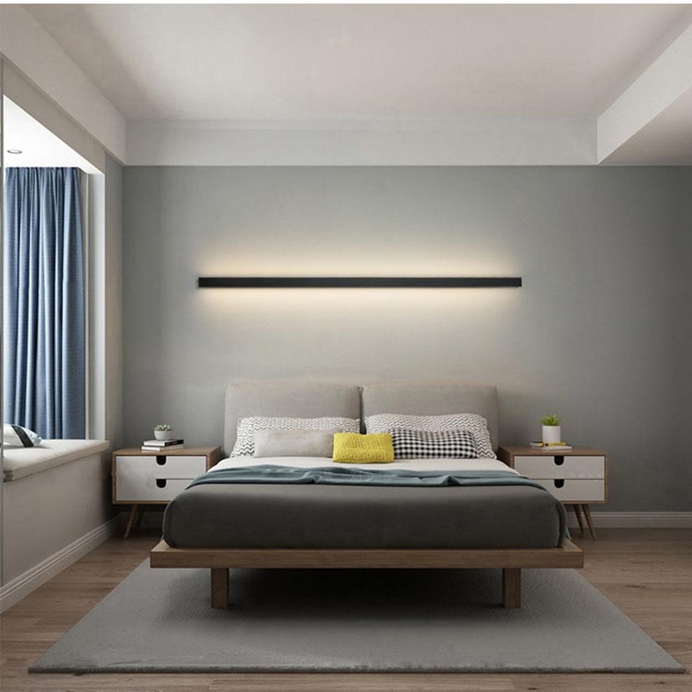LED Wall Light Modern Black, Dimmable RGB Outdoor Fixture