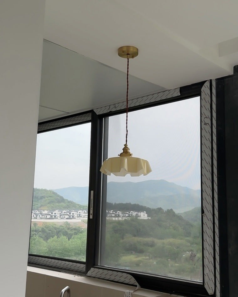 Retro Glass Flower Pendant Light for Bedroom Kitchen and Hallway