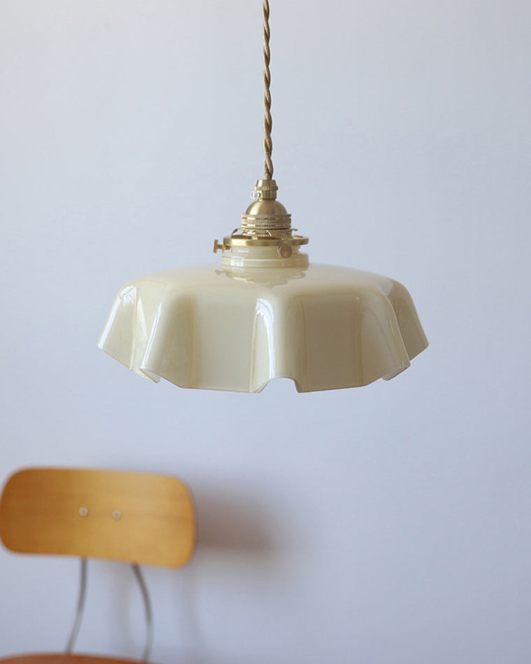 Retro Glass Flower Pendant Light for Bedroom Kitchen and Hallway