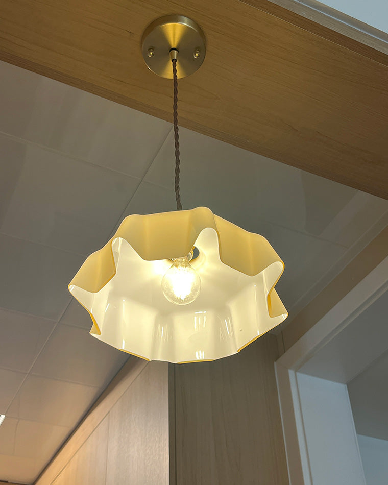 Retro Glass Flower Pendant Light for Bedroom Kitchen and Hallway