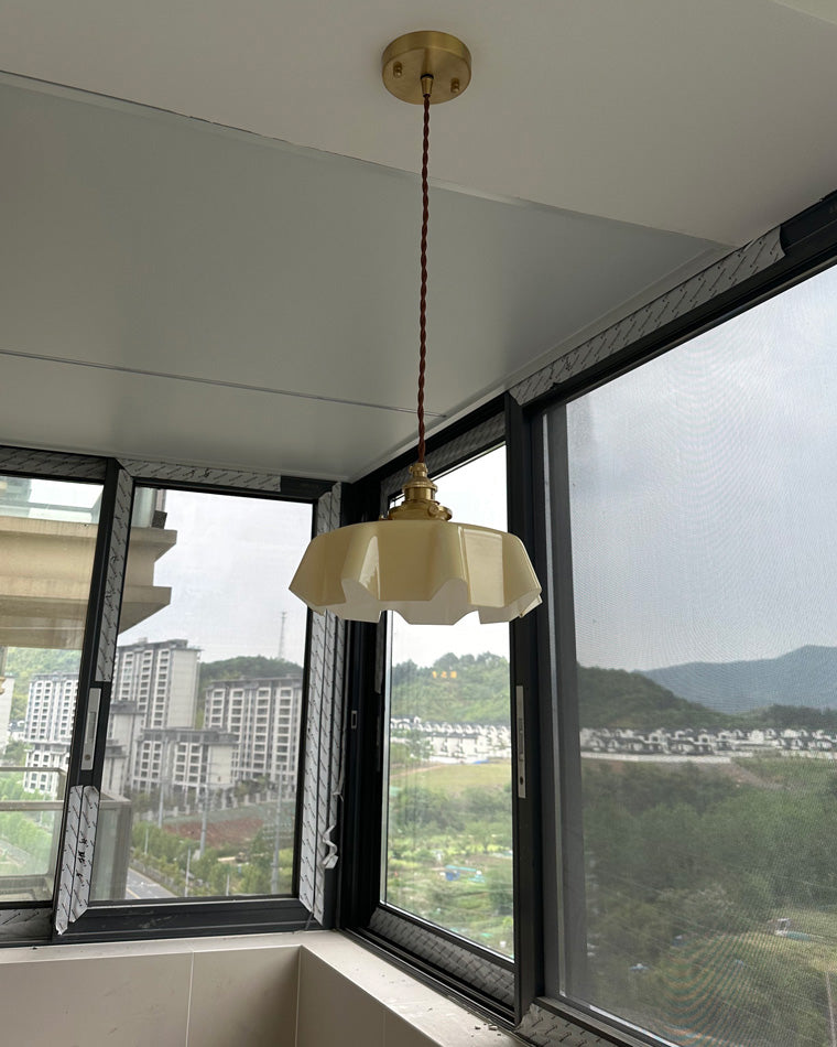 Retro Glass Flower Pendant Light for Bedroom Kitchen and Hallway