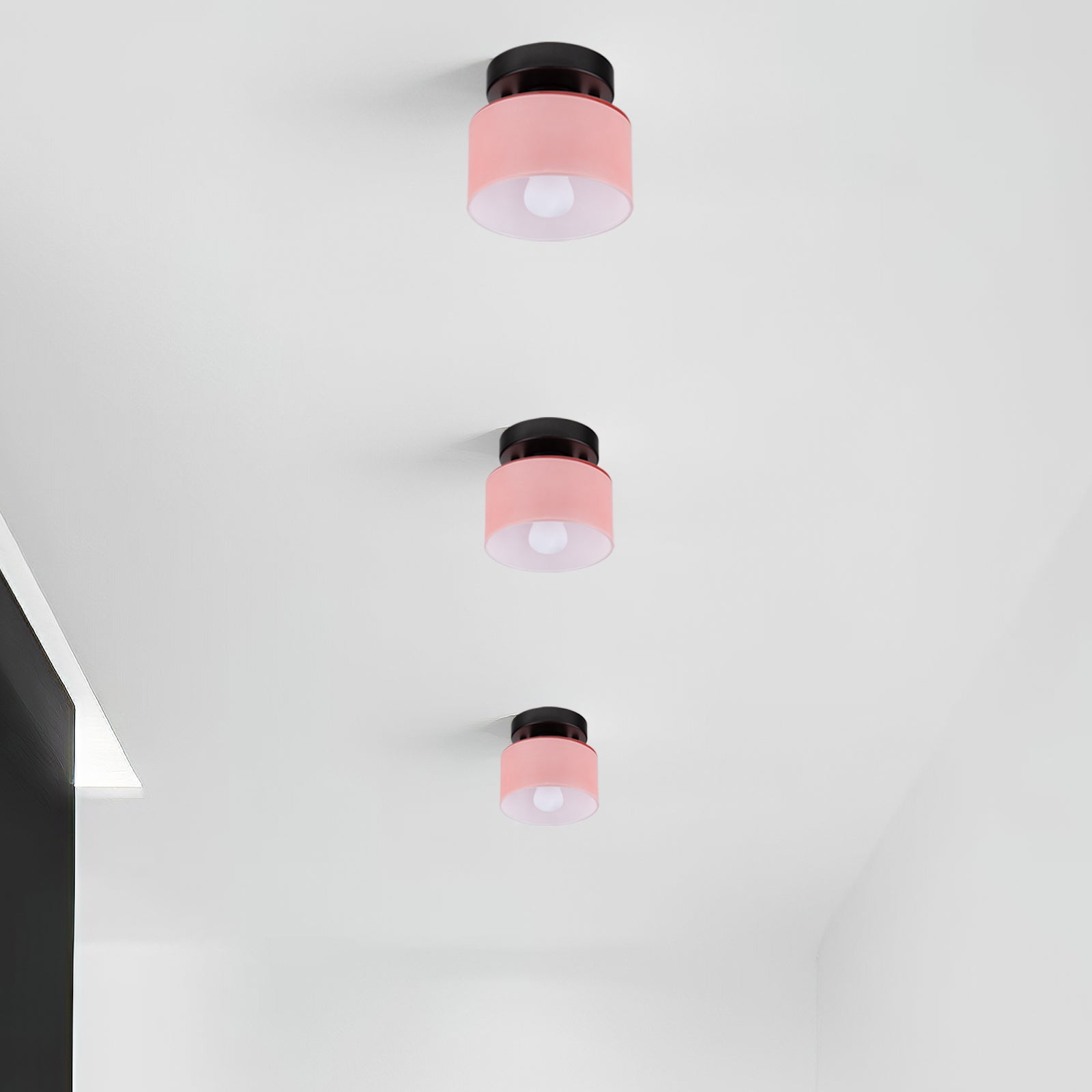 Bauhaus Glass Flush Mount Ceiling Light – Minimalist Small Fixture