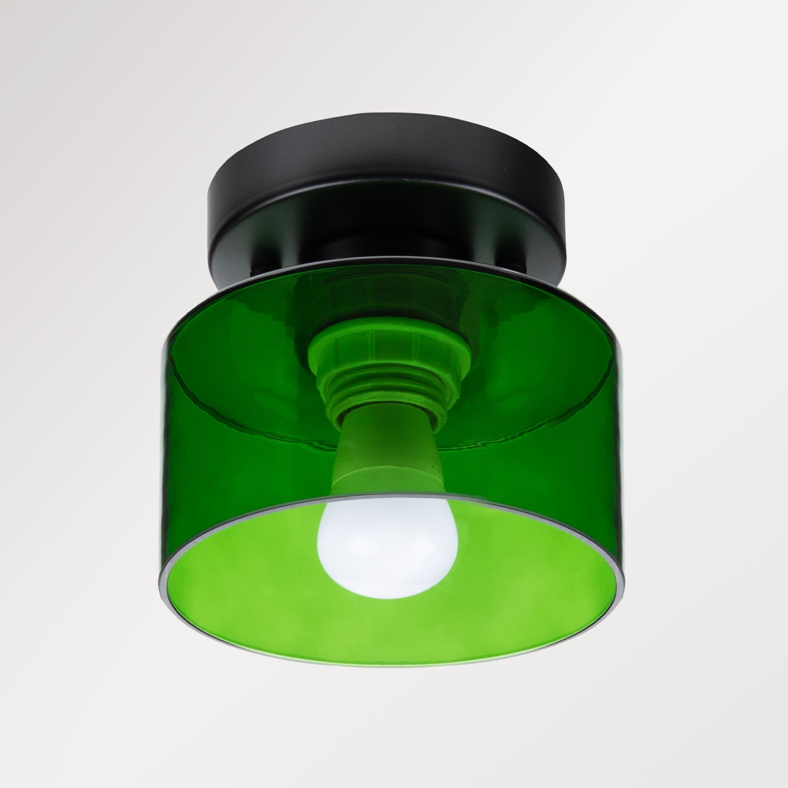 Bauhaus Glass Flush Mount Ceiling Light – Minimalist Small Fixture