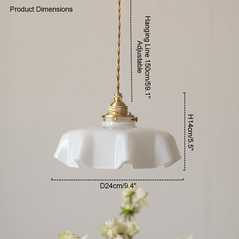 Retro Glass Flower Pendant Light for Bedroom Kitchen and Hallway
