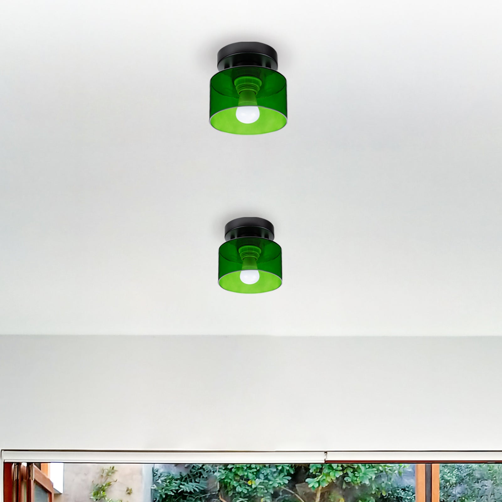 Bauhaus Glass Flush Mount Ceiling Light – Minimalist Small Fixture