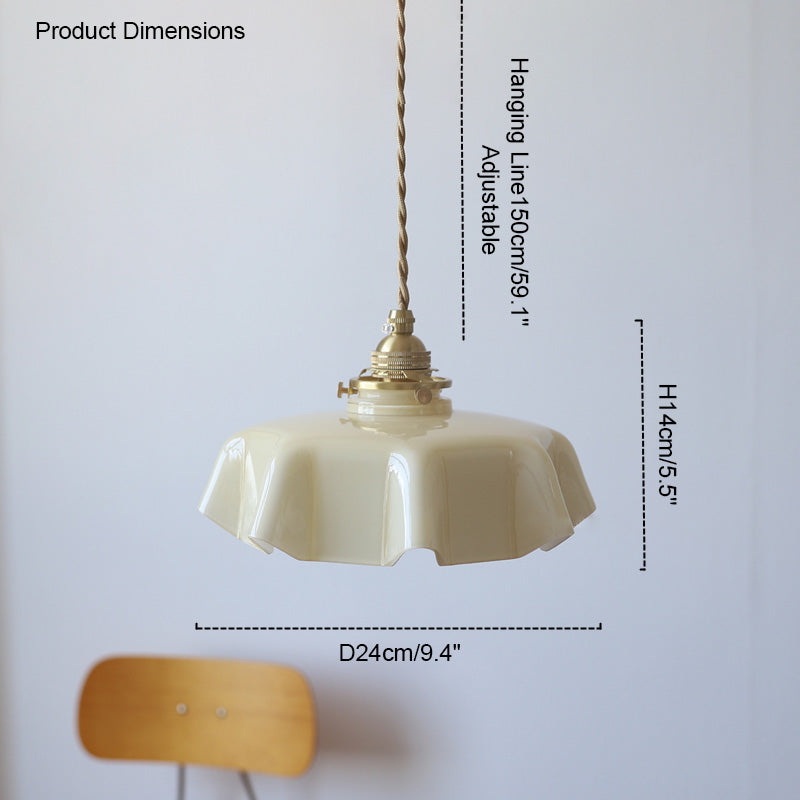 Retro Glass Flower Pendant Light for Bedroom Kitchen and Hallway