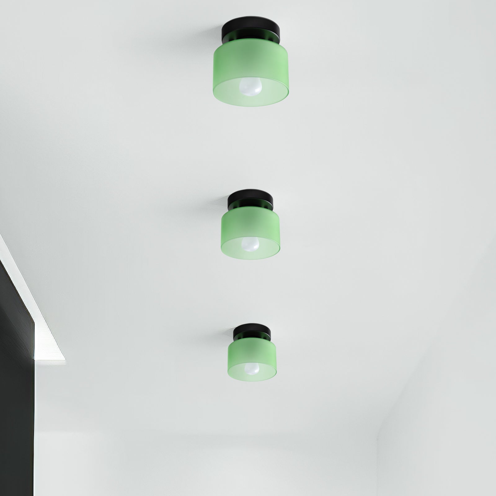 Bauhaus Glass Flush Mount Ceiling Light – Minimalist Small Fixture